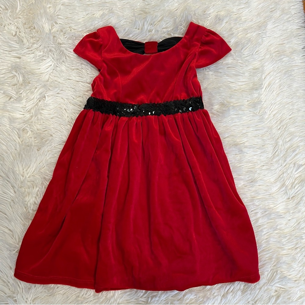 George little girls red velvet‎ holidays dress size 2T
